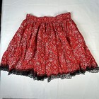 Red Bandana Skirt Western Cowgirl Paisley Print Vicki Wayne M Square Dance Style