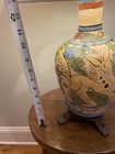 Antique Persian Middle Eastern Qajar Pottery Vase Jar Birds Flowers Lamp
