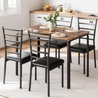 5 Piece Dining Table Set Rectangular Kitchen Table With 4 Upholstered Chairs