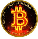 Burning Bitcoin 24k Gold Gilded 1 Oz Pure Silver Gold Gilded Colored Coin