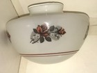 Vintage Ceiling Light Lamp Fixture Hanging Milk Glass Shade Globe Rose Roses
