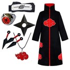 Akatsuki Uchiha Itachi Cloak Robe Costume For Kids   Adults Long Black Cape Hall