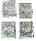 Vintage Ceylon Sri Lanka Stamps Collection Ruwanweli Stupa 1950  Used Lot Of 20