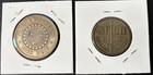 2 Brazil Silver Coins  1889 1000 Reis   1935 2000 Reis 