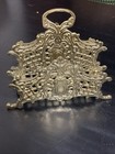 Vintage Filigree Brass Letter Holder Napkin Book Mail Rack Desk Organizer Ornate
