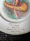 Antique Vintage Indian Maiden In A Canoe  Neal Kansas Advertising Plate 