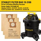 3 Pack Stanley Filter Bag 19-3100  For 5-8 Gallon Wet dry  pack Of 3   Brown