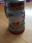 Vintage 5  German Beer Stein Metal Lid Windmill   Duck Scene 
