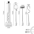 1 Set 3-in-1 Rechargeable Milk Frother 3-speed Handheld Coffee Egg Whisk Mixer