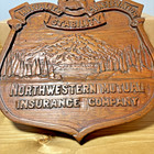 Antique Northwestern Mutual Insurance Company Wooden Plaque