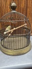 Vtg Antique Hendryx Bird Cage Hanging Beehive Dome Style With Bird   