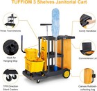 Cleaning Commercial Lbs 3-shelf Traditional Tuffiom 500 Janitorial Cart  Capacit
