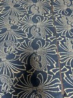 Vintage Japan Boro Old Japanese Style Curtain Cloth Floral Arabesque Indigo Dyed