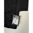 Med Couture Lab Jacket Womens 16 Black Fitted Button Medical Scrubs 