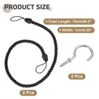 2pcs Curtain Tiebacks 75cm 29 5  Braided Drapery Holdback With Hook Black