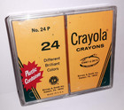 Vintage Box Of 24 Crayola Crayons In Plastic Container Pre-owned From The 1960s