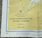 1973 Massachusetts Nautical Chart Map Salem Marblehead Beverly Harbors C gs 241