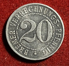 Bremen 20 Verrechnungs-pfennig 1924 Aluminum Km tn4 Token Coinage T7811a