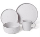 16 Piece Stoneware Speckled White Dishwasher   Microwave Safe Setting For 4