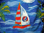 Vtg Grateful Dead Limited Ed Hawaiian Surfing Volcano Button Lrg Shirt Official