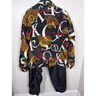 Vtg 90s Evr Sergio Valente Silk Leopard Print Tracksuit Set Bomber Pants Large