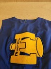 Vintage 60s 70s Cheerleading High School Uniform Skirt Top Blue yellow Talon Zip