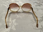 Vtg 1970   s Sunglasses Round-rim Yellow Disco Boho Plastic Frames Gradual Shade