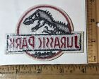Jurassic Park Logo Iron On Patch Dinosaur T-rex Movie Yellow Background