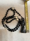 Santa Muerte Rosario - Holy Death Rosary New- Nyllon - Black Acrylic Stones