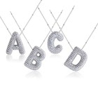 Bubble Necklace Letter For Women Silver Initial Necklace H Pendant Chain Necklac