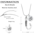 Fish Hook Cremation Urn Necklace For Ashes Fishing Memorial Ash Keepsake Pendant