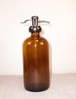32 Ounce Oz Brown Glass Soap Pump Dispenser Bronze Decor Silver Farm Apothecary