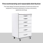 5 Layers Medical Dental Trolley Carts Mobile Cart Instrument With 360   Wheels
