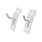 1  Slatwall Hooks  White  Hanger Display display Panel Hooks Wire Metal 2pc Set