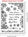 Christmas Snowflakes Clear Stamps For Card Making Snowflakes Borders Rubber Stam