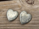 Vintage 1 75  Mexico Silver Heart Loopback Conchos Western Bridle Rosettes  2 