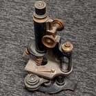 Spencer Lens Co Jug Handle Microscope Brass Vtg Scientific Instrument Wbox 18545