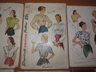 Lot 6 Vintage 1940s Blouse Patterns Size 14 16 Mccall Simplicity Butterick