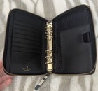 Kate Spade Black   White Striped Planner organizer Grainy Vinyl  no Inserts