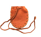 Native American Brown Leather Pouch  Cherokee Made  Dreamcatcher  Coa     766d