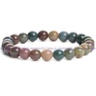 Natural 8mm Multicolor India Agate Gemstone Round Beads Stretch Bracelet 7 5in 
