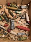 Large Lot 35  Vintage Estate Fishing Lures Wood Metal Plastic Heddon Unmarked