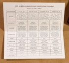 2020 Proof 4-coin Gold American Eagle Box And Coa - No Coins