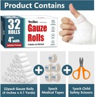 32 Pack 4 Inch Gauze Bandage Roll  Gauze Wrap Rolls  4 1 Yards Usa Stock