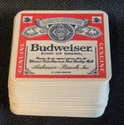 Vintage Budweiser Beer Coasters Stack Lot Of 42 Unused Nos Cardboard Pulpboard