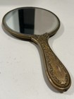Vintage Hand-held Vanity Mirror Ornate Victorian Design Gold And Silvertone