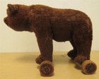 Antique Steiff 1926-28 Early German Teddy Bear On Wheels Pull Toy Button In Ear