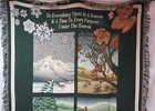 Vtg Cotton Woven Throw Blanket Fringed Afghan There Is A Season 51x68  Tapestry
