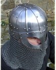 Historical Medieval Viking Helmet Battle Armor 18g Steel With Chain Mail Larp