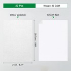 Glitter Cardstock 20 Sheets Sparkling Paper For Diy Projects  silvery 80 Gsm
